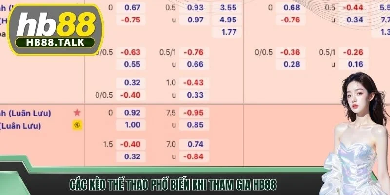 Các kèo thể thao phổ biến khi tham gia HB88 